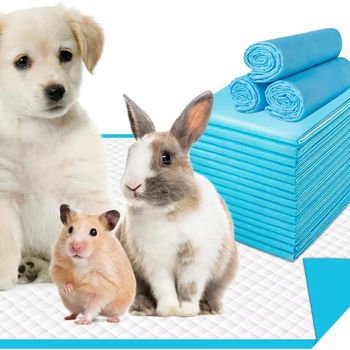 子犬、ウサギ、ハムスター用の青いペット用おしっこパッド