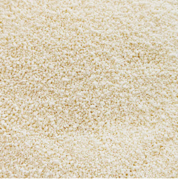 Cassava cat litter fine-grain close-up